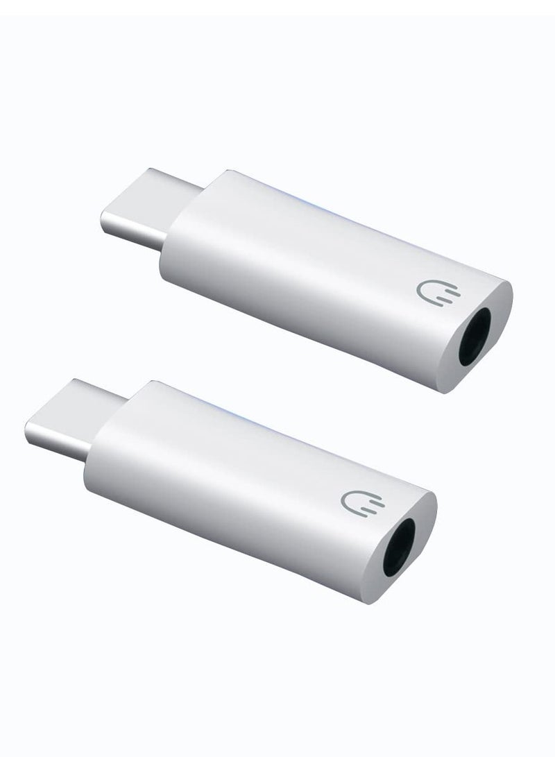 KASTWAVE USB C to 3.5mm Audio Headphone Jack Adapter, 2 Pack Type C Aux DAC Earphone Stereo Mic HiFi Right Angle Dongle Compatible with iPad Mini 6 / iPad Pro Air 4 / Samsung S21 Ultra / S20 Tab S7 - Image 1