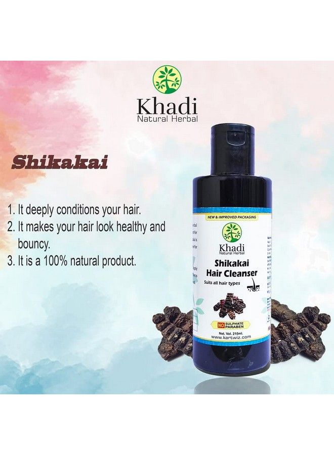 Khadi Natural Herbal Natural Herbal Shikakai Shampoo 210Ml Pack Of 4 - Image 4
