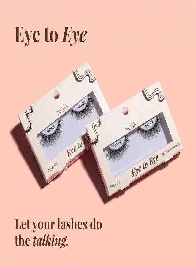 NOAK Eye to Eye 5D False Eyelashes - Lash Crush | Lightweight, Reusable Natural Lashes | Comfortable Wear with Flexible Band | Easy to Apply | Soft Volume Everyday Lash Look - Image 2