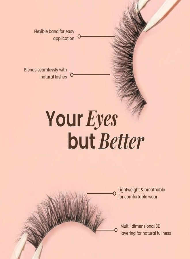 NOAK Eye to Eye 5D False Eyelashes - Lash Crush | Lightweight, Reusable Natural Lashes | Comfortable Wear with Flexible Band | Easy to Apply | Soft Volume Everyday Lash Look - Image 4