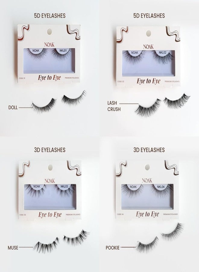 NOAK Eye to Eye 5D False Eyelashes - Lash Crush | Lightweight, Reusable Natural Lashes | Comfortable Wear with Flexible Band | Easy to Apply | Soft Volume Everyday Lash Look - Image 5