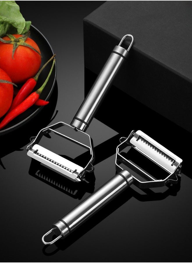 Generic - Dual Stainless Steel Vegetable Peeler Silver 17.5x8.3x2.4centimeter - Image 1