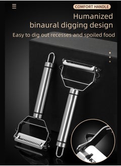 Generic Dual Stainless Steel Vegetable Peeler Silver 17.5x8.3x2.4centimeter  - Image 2