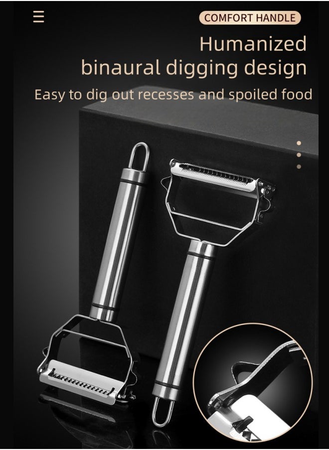 Generic - Dual Stainless Steel Vegetable Peeler Silver 17.5x8.3x2.4centimeter - Image 1