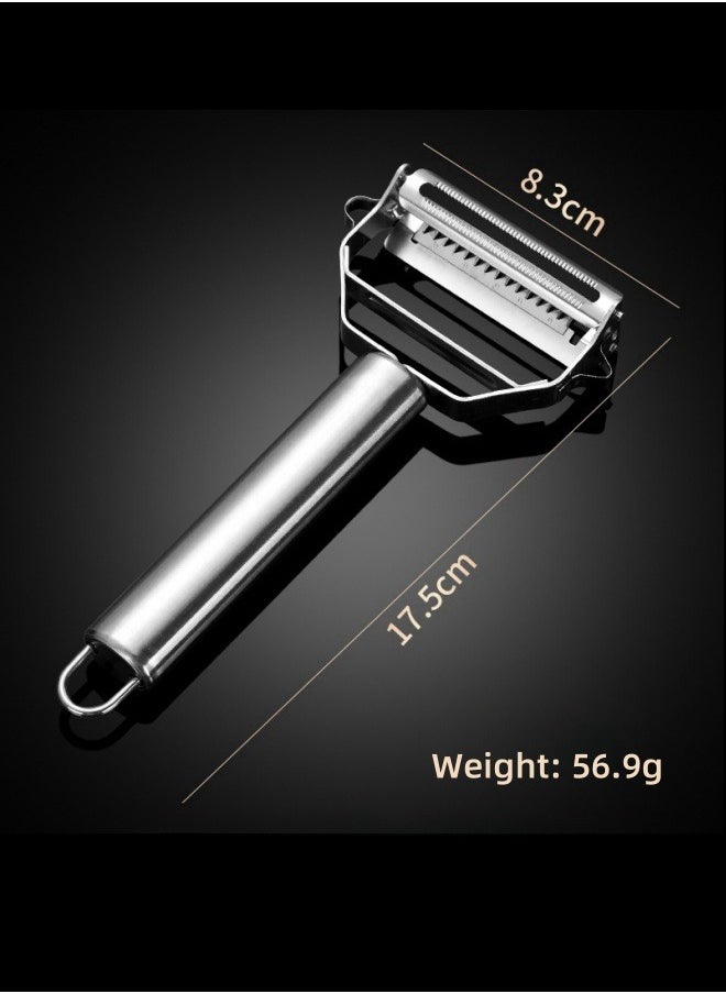 Generic - Dual Stainless Steel Vegetable Peeler Silver 17.5x8.3x2.4centimeter - Image 1