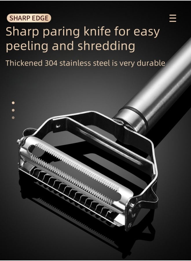 Generic - Dual Stainless Steel Vegetable Peeler Silver 17.5x8.3x2.4centimeter - Image 1