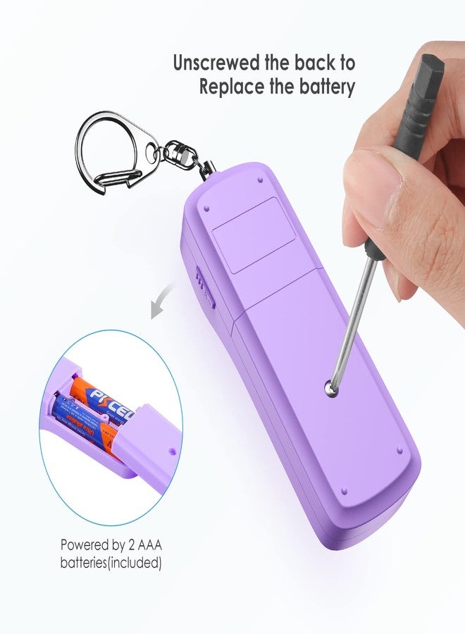 AMIR Safety Keychain Set for Women and Kids, 4 Pcs Safety Keychain Accessories, Self Defense Keychain Set for Girls with Safe Sound Personal Alarm, No Touch Door Opener, Whistle and Bottle Opener, Purple - Image 3