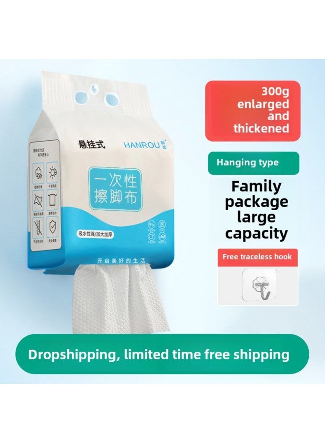 منشفة تنظيف القدمين التي يمكن التخلص منها، قماش كسول معلق ماص لزيادة سماكة منشفة غسيل القدمين، مصنعون بالجملة - المواصفات: 20*15 سميكة، عبوتان بخطافات (إجمالي 400 جرام) - Image 2