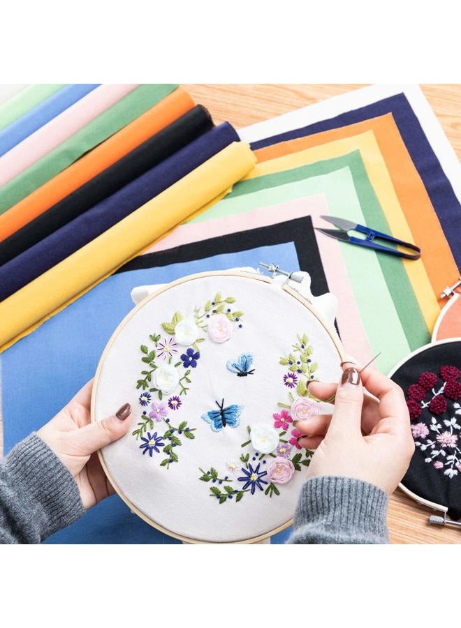 BERYA 6 Pcs Linen Needlework Fabric, Square Embroidery Fabric 9 Colors Stitch Cloth for Garment Crafts and Decoration Embroidery Project - Image 5