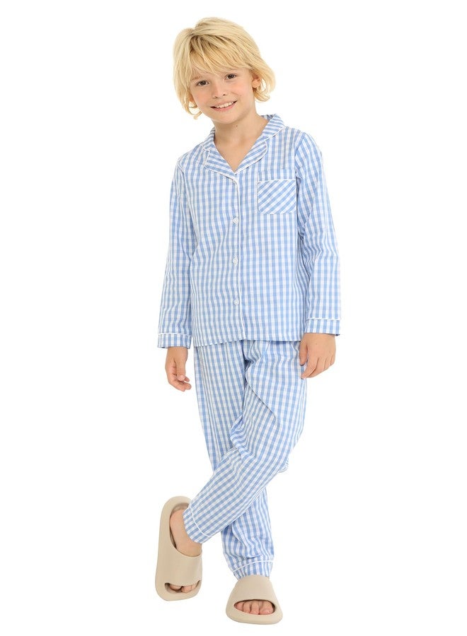 Mud Kingdom Toddler Lounge Set for Girls Clothes Sets Button Down Cute Plaid 100% Cotton Sleepwear Red 2T - Image 2