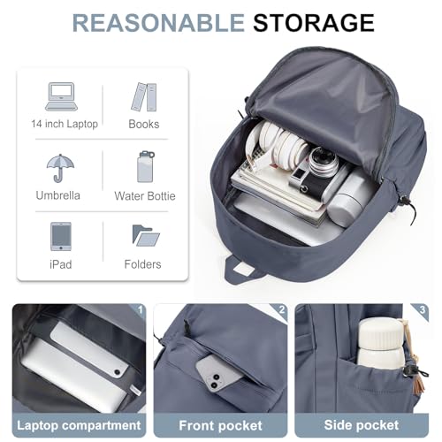 WEPOET Middle School Backpack for Teen Girls,Cute College Backpack for Women,High School Bag,Travel Rucksack Casual Daypack,Bookbag - Image 3