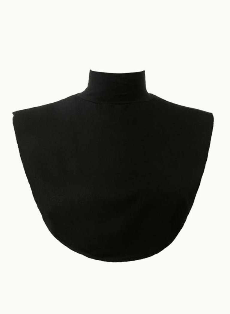 برفكتوري غطاء رقبة ذو ياقة وهمية للنساء، تغطية كاملة، مادة جيرسي، مقاس قابل للتمدد - أسود وأبيض - Image 1