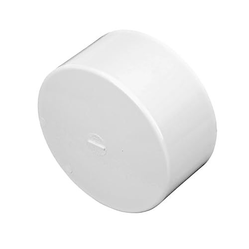 NDS 6P06 PVC S&D Cap, 6-Inch, Makes Solvent-Weld Connections, for Use with 6-Inch Sewer and Drain Pipe, White - Image 1
