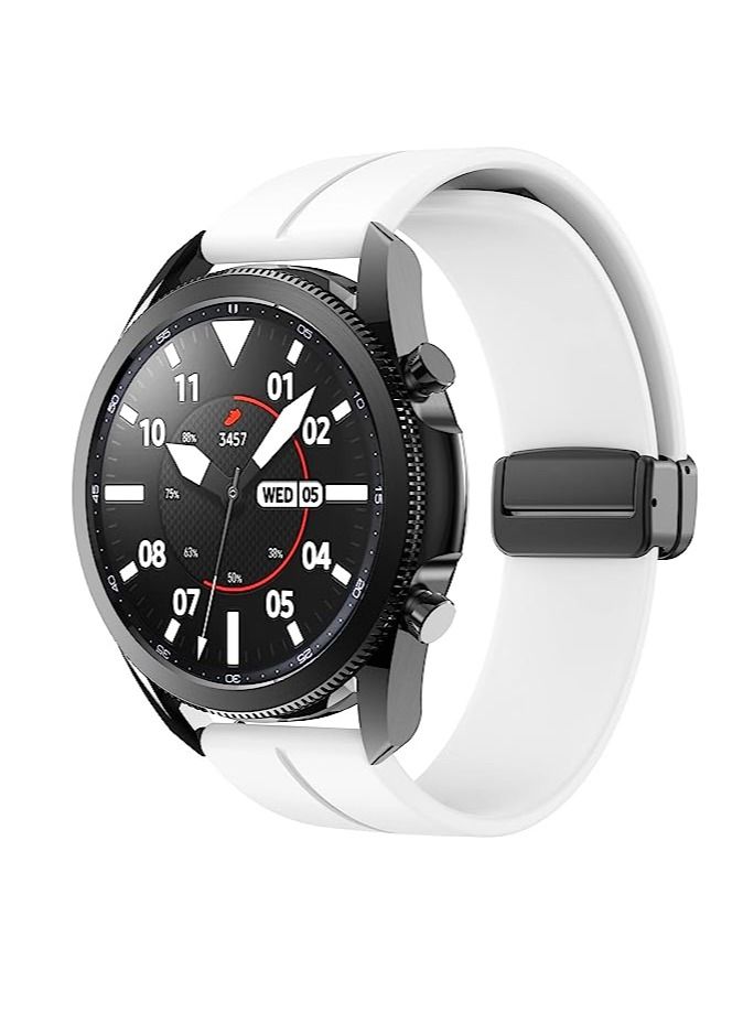 22mm Silicone Strap With Magnetic Folding Buckle For Xiaomi Watch S1/S1 Active/Mi Watch -White - Image 4