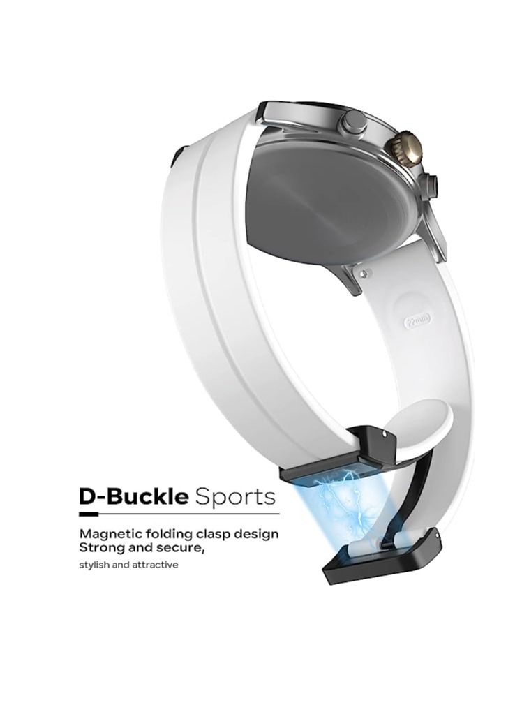 22mm Silicone Strap With Magnetic Folding Buckle For Xiaomi Watch S1/S1 Active/Mi Watch -White - Image 3