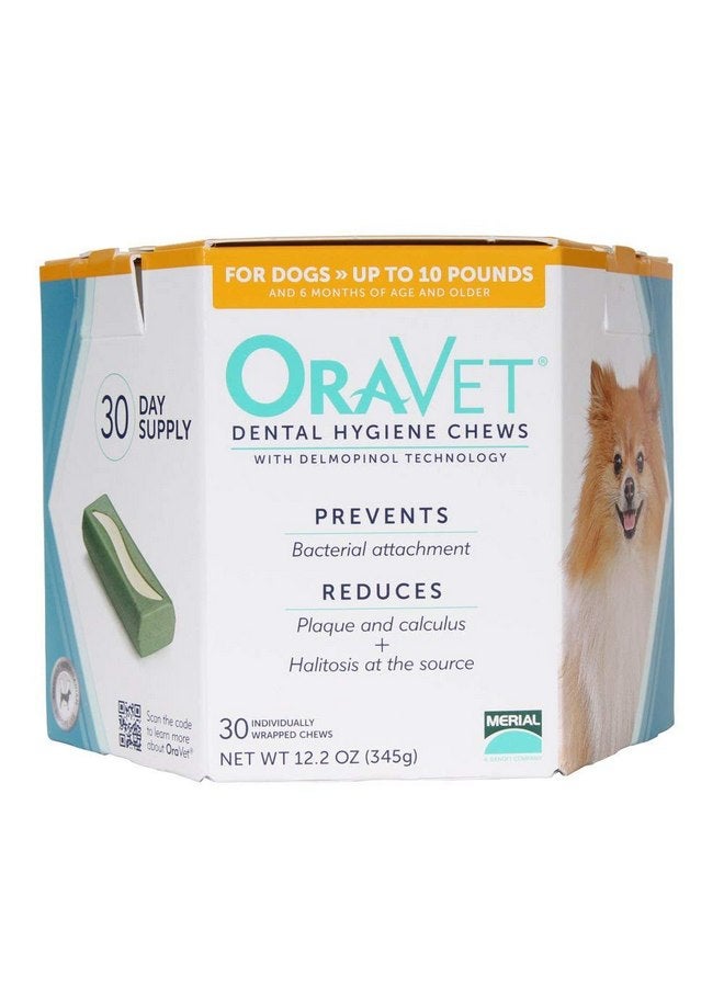 OraVet Dental Hygiene Chew for X-Small Dogs (up to 10 lbs), Dental Treats for Dogs, 30 Count