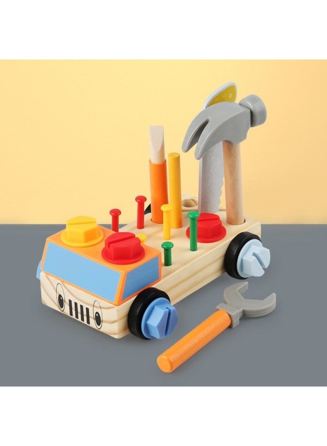 Wooden Play House Tool Nut Assembled Truck Simulation Screw Nail Repair Kit Hands-on Brain Baby Toys-Specifications:CK Beech Fire Truck - Image 4