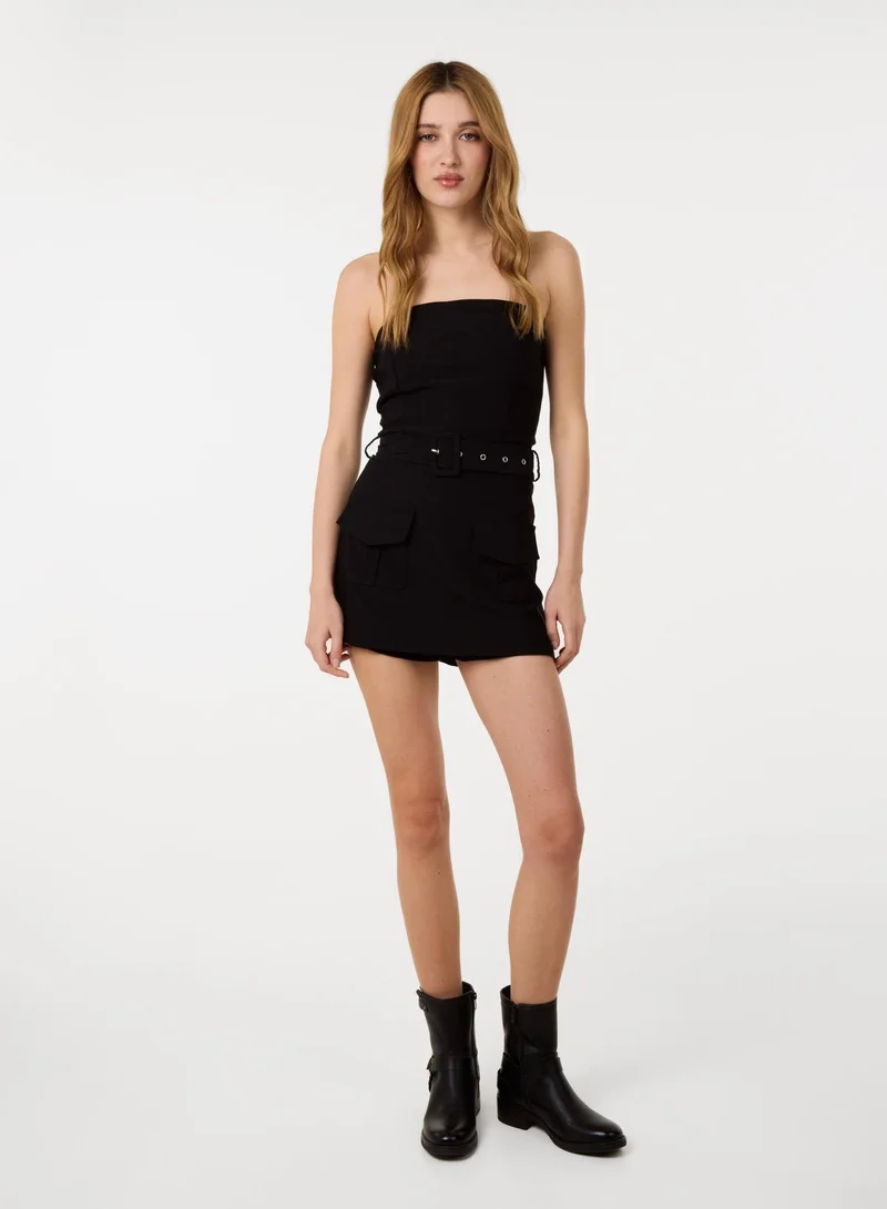 بينك فانيلا Bandeau Combat Playsuit