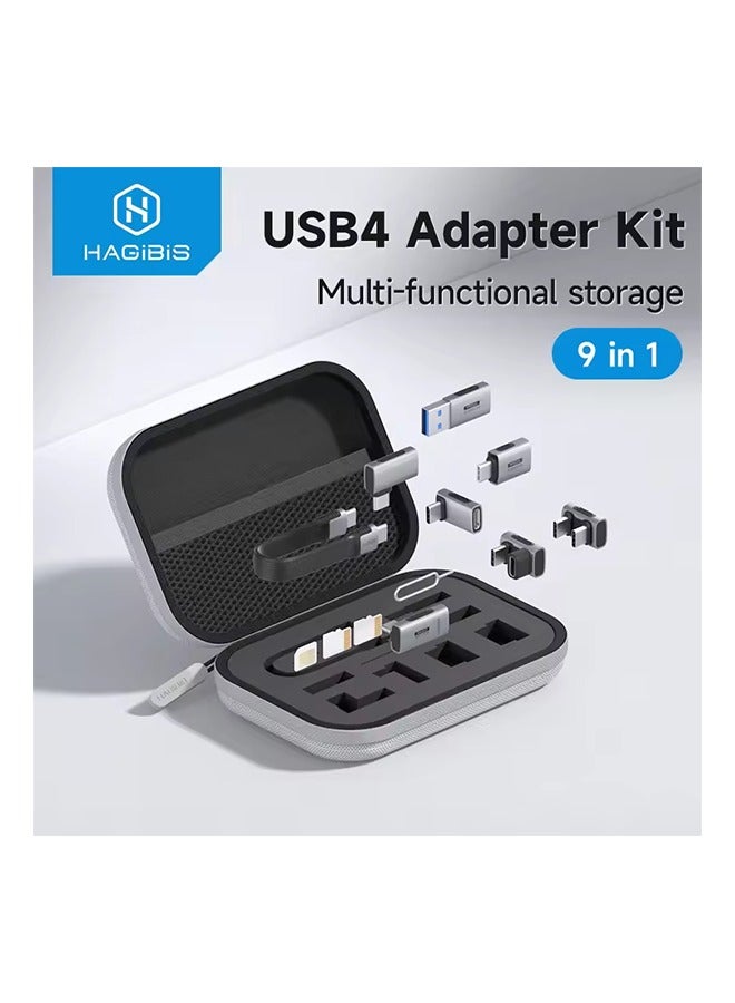 Hagibis Hagibis Multi USB C Adapter Kit Short USB4 Fast Charging Cable Set Storage Box USB to Type-c Compatible with Thunderbolt 4/3  - Image 1