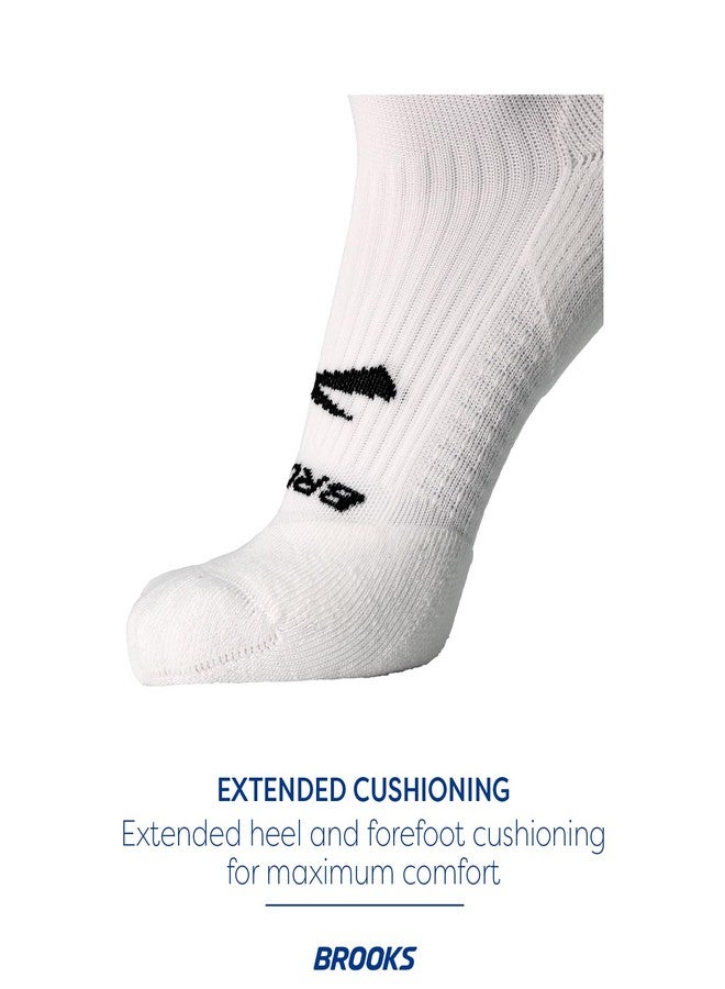 Brooks Ghost No Show Socks I Performance Running Low Profile Socks with Arch Support for Men & Women - White - Large - Image 4