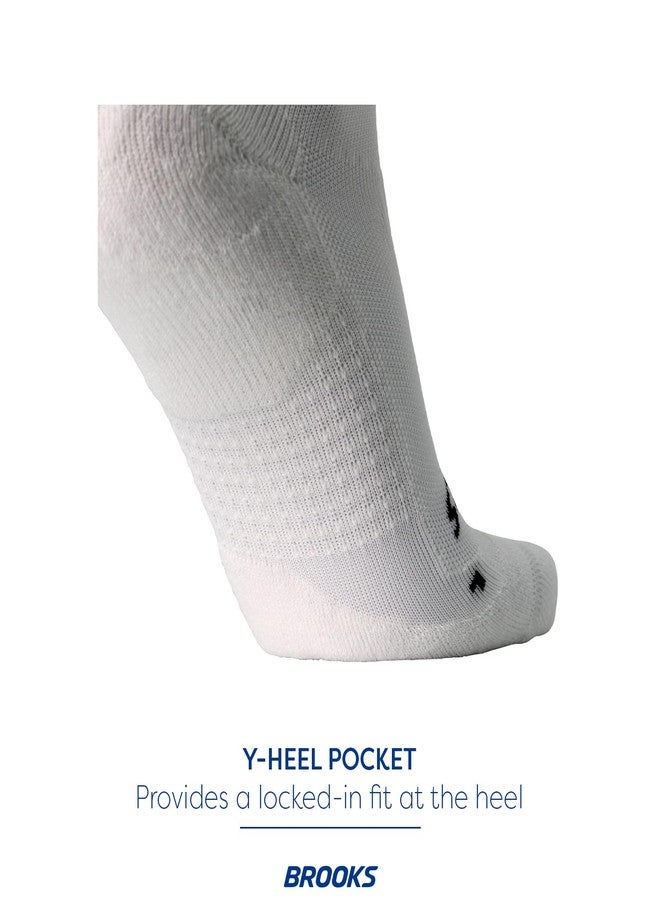 Brooks Ghost No Show Socks I Performance Running Low Profile Socks with Arch Support for Men & Women - White - Large - Image 5
