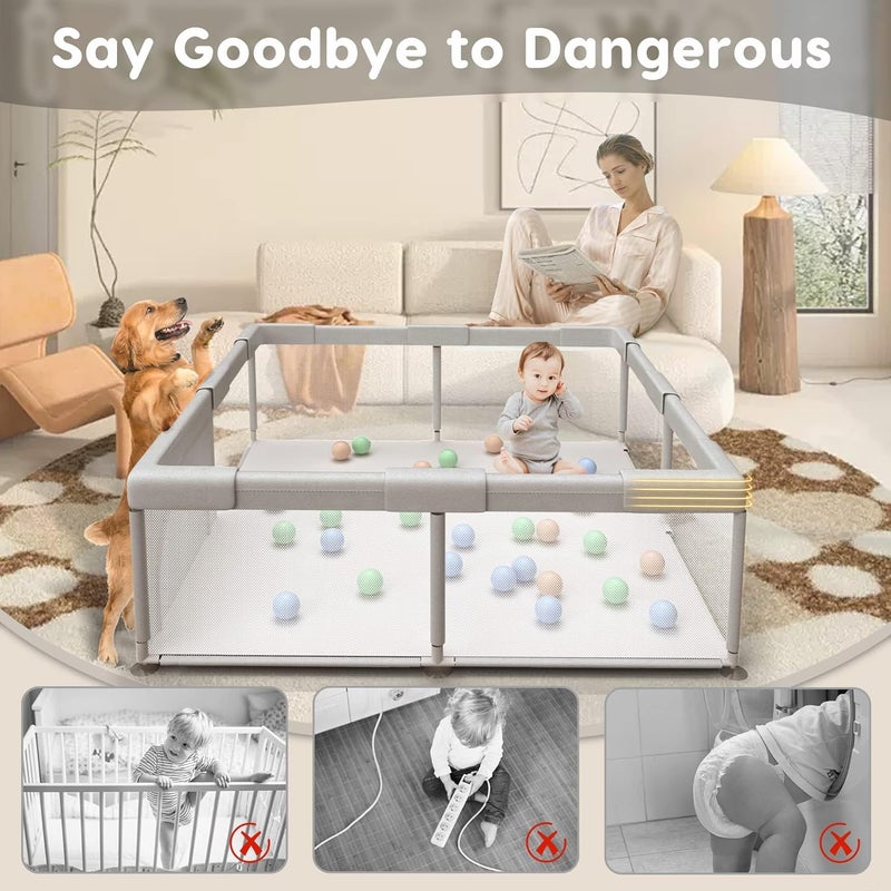 Hiaksedt Baby Playpen with Breathable Mesh - Image 2