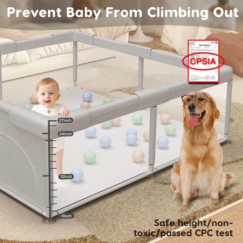 Hiaksedt Baby Playpen with Breathable Mesh - Image 4