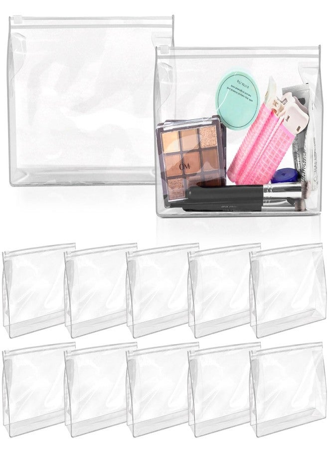 BadenBach 24 Mini Makeup Bags, Clear Organizer Pouches, Plastic Cosmetic Organizer with Zipper for Travel, Toiletry, Vacation, Swimsuit, clear, 7.9" x 5.9"x 2", Clear - Image 1