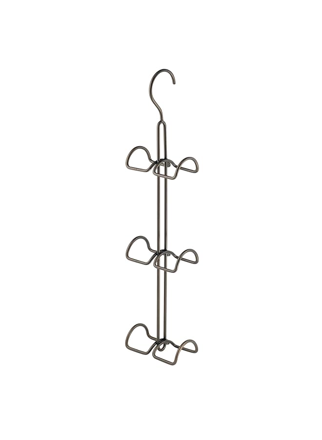 InterDesign Classico Hanging Closet Organizer For Purses Handbags Satchels Backpacks Scarves Pashminas Slings Closet Accessories 6 Hooks Bronze  - Image 4