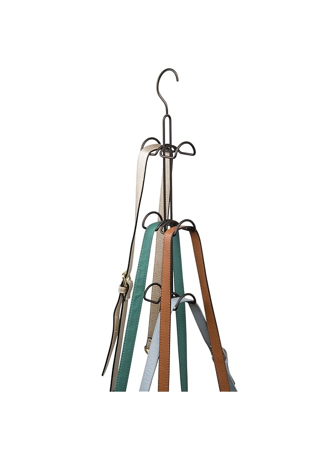 InterDesign Classico Hanging Closet Organizer For Purses Handbags Satchels Backpacks Scarves Pashminas Slings Closet Accessories 6 Hooks Bronze  - Image 3