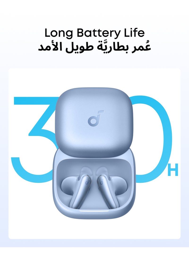 Soundcore Liberty Buds by Anker, Semi-In-Ear Design, Removable Ear Fins, Real-Time Adaptive Noise Cancelling, Fast Charging, Wireless Bluetooth Earbuds,Translation Earbuds, 30H Playtime Blue - Image 5