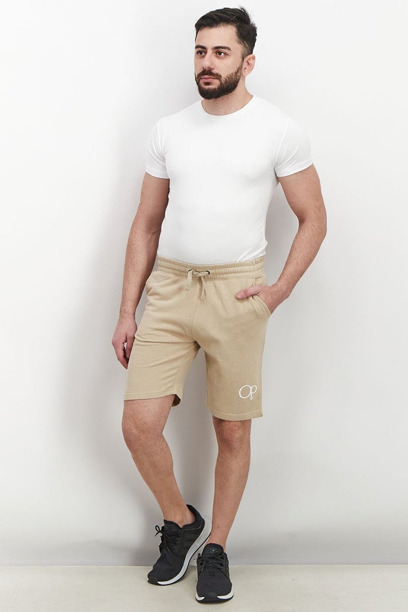 Ocean Pacific Men Drawstring Pull On Basic Shorts, Tan - Image 3