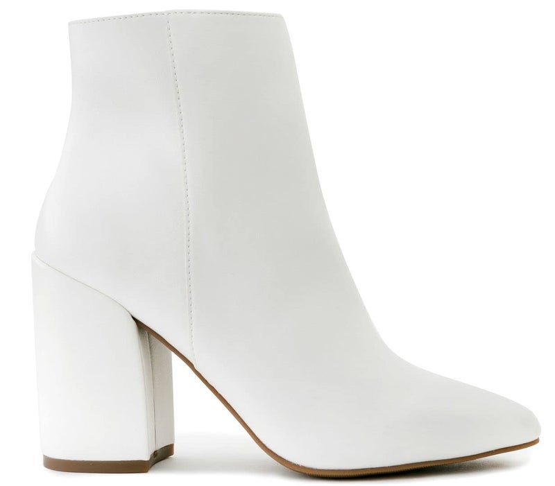 LONDON FOG Womens Evon Winter Ankle Bootie Block Heeled Ankle Boot white size 8 - Image 2