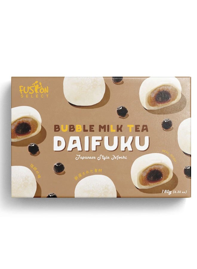 Fusion Select Mochi Daifuku Snacks - Traditional Japanese Rice Cakes with Filling - Flavored Asian Sweet Desserts for Family - Chewy and Soft Texture - 6 Pieces per Pack (Boba Milk Tea) - Image 2