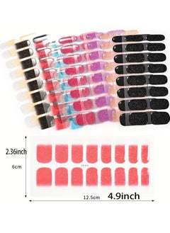 LANGMANNI 16tips UV Semi-Cured Gel Nail Wraps Stickers Strips French Long Lasting Full Cover LED Gel Semi Cured Nail Sliders for Nail Extension  - Image 4