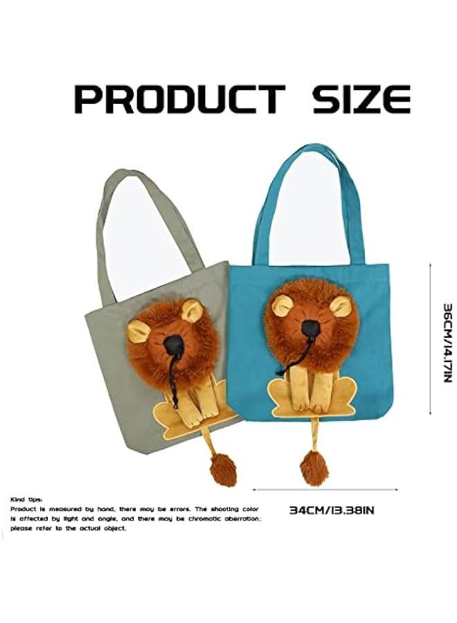 Arabest Pet Canvas Shoulder Carrying Bag, Cute Lion-Shaped Pet Canvas Shoulder Bag Cat Carrier, Portable Cats Small Pet Canvas Tote Chest Bag, Pet Carrier for Small Dogs and Cats Pet Supplies - Image 2