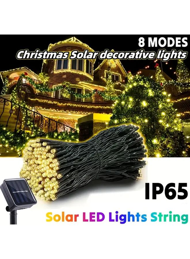 200 مصباح شمسي LED بسلك 22 متر، ضوء دافئ، 8 أوضاع، لحديقة الخارجية والحفلات - Image 2