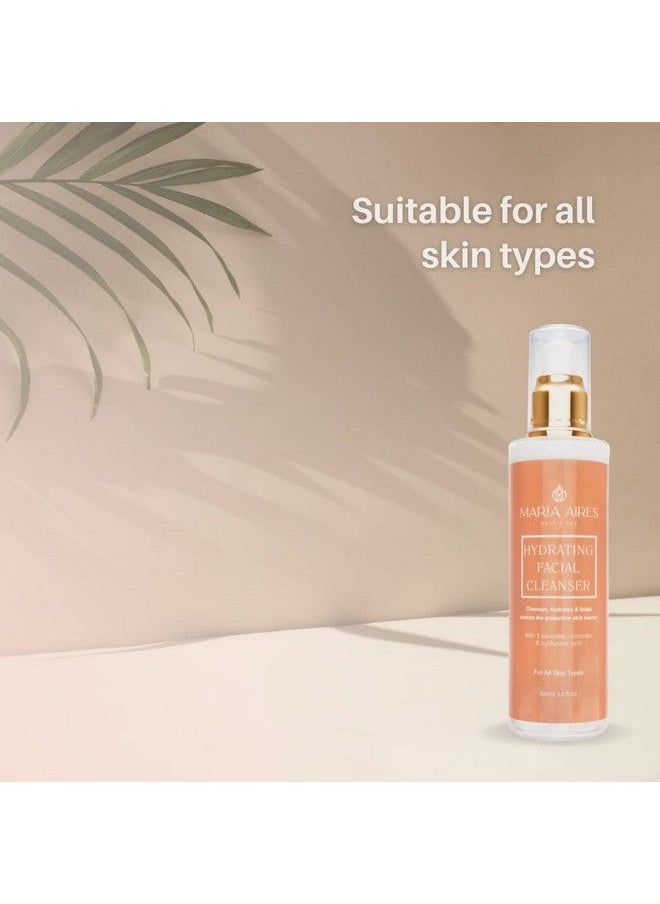 Maria Aires - Skincare Hydrating Facial Cleanser (100Ml) Antiaging Foaming Face Wash With Hyaluronic Acid And Essential Ceramides Soothing Aloe Vera For Dry Sensitive Skin For Men And Women - Image 1