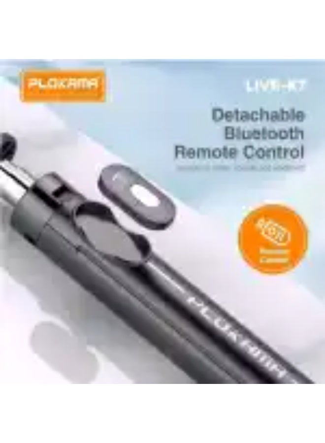 PLOKAMA حامل ثلاثي PLOKAMA K7 3 في 1 مع عصا سيلفي عن بُعد – حامل هاتف قابل للتمديد مع بلوتوث، خفيف الوزن ومحمول لهواتف آيفون، أندرويد، GoPro، للبث المباشر والسفر والتصوير الفوتوغرافي - Image 4