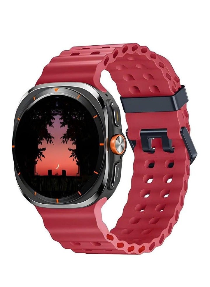 ELTRAZONE Soft Silicone Adjustable Replacement Strap for 47mm Smartwatch | Durable Sport Bracelet Compatible with Galaxy Watch 7 Ultra | Lightweight, Sweat-Resistant Band for Active Use | Easy Installation – - Image 2