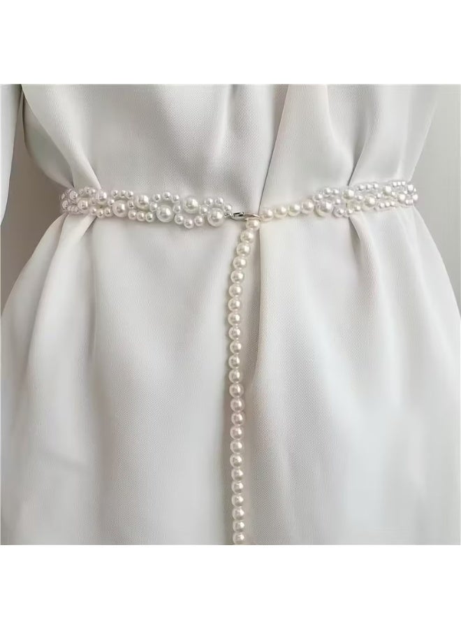 Goolsky Elegant Women'S Adjustable Spring & Summer Dress Waist Belt with Pearl & Rhinestone Design - Perfect for Beach, Night Out, Wedding, Party, and Daily Commute, Casual to Formal Attire, Everyday Accessory | Elegant Waist Belt | Adjustable Waistband, Waist Belt - Image 2