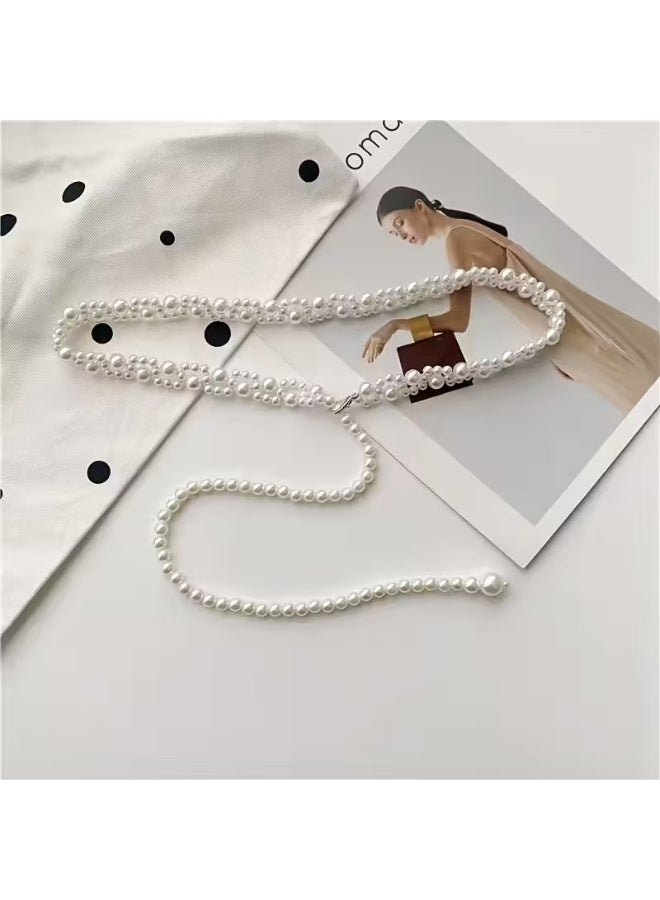 Goolsky Elegant Women'S Adjustable Spring & Summer Dress Waist Belt with Pearl & Rhinestone Design - Perfect for Beach, Night Out, Wedding, Party, and Daily Commute, Casual to Formal Attire, Everyday Accessory | Elegant Waist Belt | Adjustable Waistband, Waist Belt - Image 3