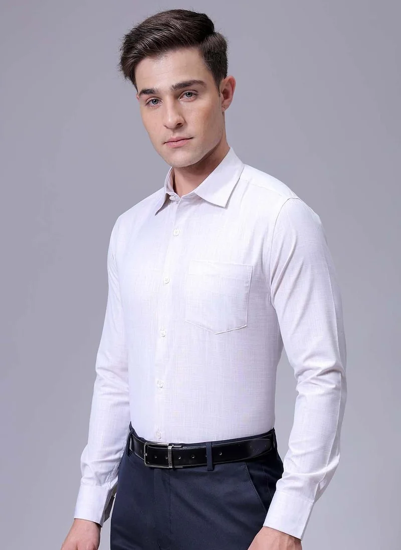 The Indian Garage Co Men Slim Fit Solid Full Sleeves Cutaway Collar Formal Shirt