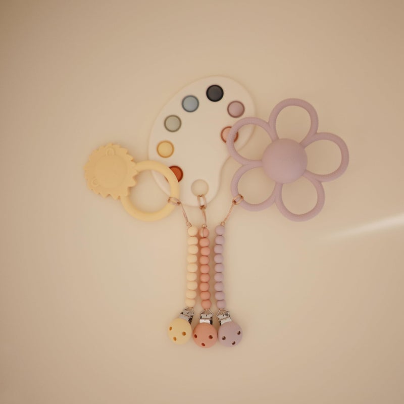 mushie 100% Silicone Baby Pacifier Clip BPA Free | Hera (Soft Lilac) - Image 2