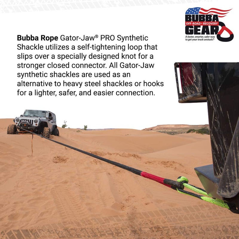 Bubba Rope Gator-Jaw PRO Synthetic Shackle, 7/16â€ â€“ Heavy-Duty Vehicle Tow Shackle: Max 52,300 lbs. Capacity - Yellow - Image 4