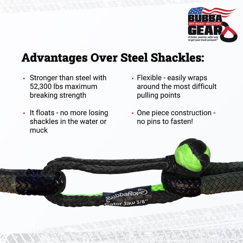 Bubba Rope Gator-Jaw PRO Synthetic Shackle, 7/16â€ â€“ Heavy-Duty Vehicle Tow Shackle: Max 52,300 lbs. Capacity - Yellow - Image 3