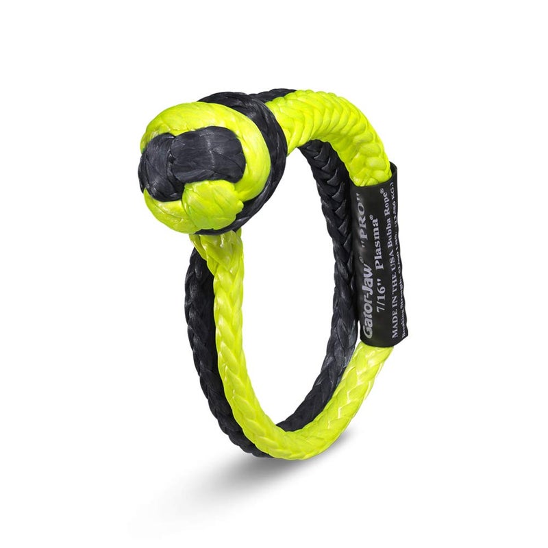 Bubba Rope Gator-Jaw PRO Synthetic Shackle, 7/16â€ â€“ Heavy-Duty Vehicle Tow Shackle: Max 52,300 lbs. Capacity - Yellow - Image 1