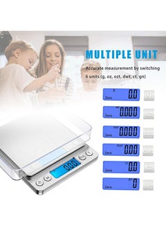 Arabest Digital Kitchen Scale,Mini Pocket Jewelry Scale, Cooking Food Scale, Back-Lit LCD Display, 2 Trays, 6 Units, Auto Off, Stainless Steel, Batteries Included  - Image 4