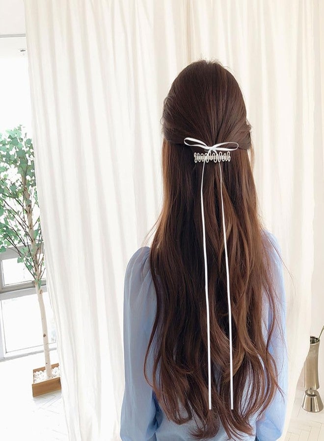 Capiant Extra-long Ribbon Bowknot Hair Clips Pack of 10, Colorful Fine Hair Ribbons with Long Tail for Women - Image 4