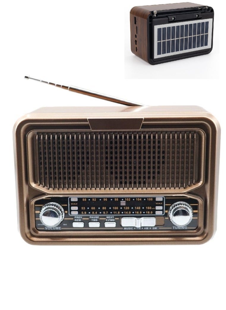 Denx Rechargeable Radio, Portable Radio Am Fm Transistor With Best Sound, Solar/Battery Operated Radio, Support Tf Card/Usb Playing  - Image 1